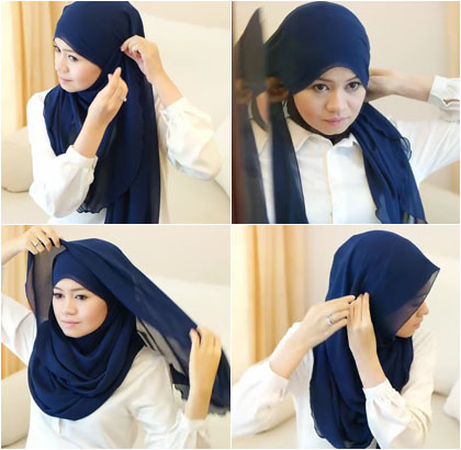  Hijab Style Tutorial Hijab Menutup Dada Menggunakan Scarf 