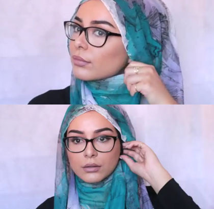 Kreasi Jilbab dengan Anting untuk Wanita Berkacamata ala Kreasi Jilbab dengan Anting untuk Wanita Berkacamata ala