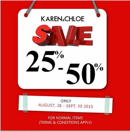 Karen & Chloe Sale 25% - 50% Karen & Chloe Sale 25% - 50%