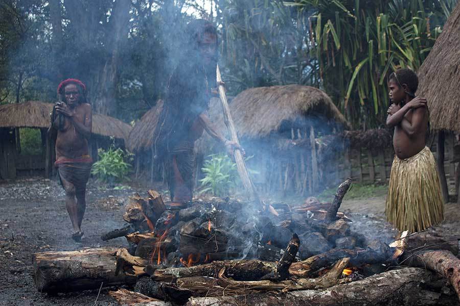 Upacara Bakar Batu Cara Suku Dani Menyambut Tamu di Papua