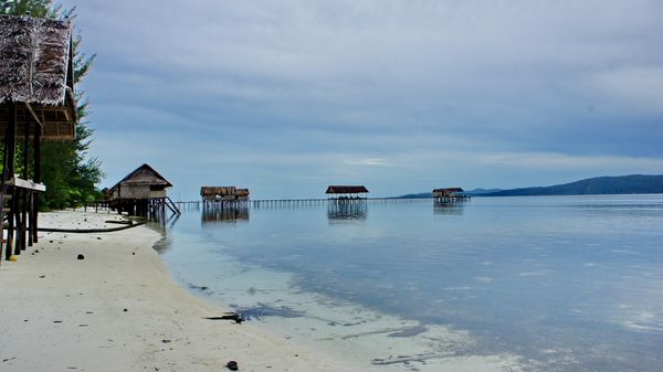 kawasan pantai Kri Eco Resort, sederhana bertarif Euro