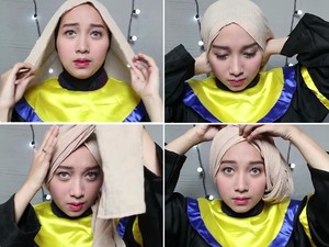 Tutorial Hijab Turban dengan 2 Jarum Saja untuk Wisuda Tutorial Hijab Turban dengan 2 Jarum Saja untuk Wisuda