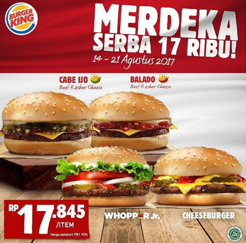 Rayakan HUT RI di 10 Resto Fast Food yang Punya Promo 17 